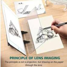 1pc Optical Tracing Acrylic Board, Instantly Become A Painting Master, Easy To Learn Drawing, Portable Optical Drawing Board, Image Tracing Board, Drawing Projection Board, Transparent Optical Acrylic Drawing Tracing Board, Art Tool, Artist Supplies, Holiday Gift, Back To School, School Supplies - Black - View 3