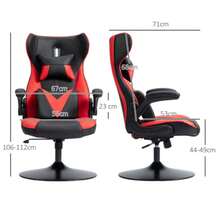 Gaming Stuhl Mit Wippenfunktion, Ergonomischer Computerstuhl, Höhenverstellbar Bürostuhl, Drehbar Schreibtischstuhl Mit Kopf- Und Lendenkissen, Bis 120 Kg Belastbar, Schwarz+Rot - Black - View 5