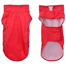vidaXL Hunde Regenmantel Mit Reflexstreifen Polyester Rot M - Yellow - View 3