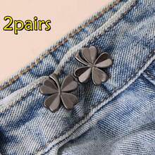 三叶草牛仔裤腰带夹 - 可调节腰部束紧带,无需缝纫金属合金纽扣,可重复使用且可拆卸,塑造纤细腰身 - 多色 - 查看 15