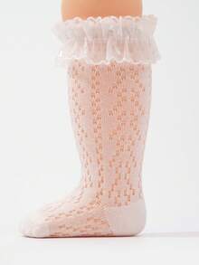 3 Pairs Random Children Lace Trim Ankle Socks, Sweet Princess Socks, Elegant Dance Socks - Multicolor - View 10