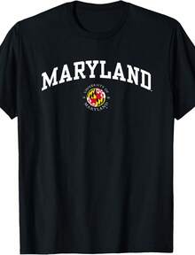 Maryland Terrapins Seal Officially Licensed T-Shirt - 黑色 - 查看 1