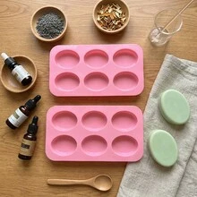 3pcs 6-Cavity Oval Silicone Soap Mold DIY Classic Handmade Silicone Mold For Bath Bombs, Craft Soap Making Supplies - 3 Pieces Of Rice Noodles - View 3