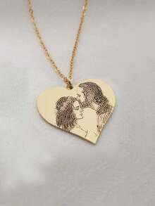 1pc Customized Photo Minimalist Painting Stainless Steel Multi-Shape Necklace, Fashionable, Minimalist, Casual, Retro, Y2K Style, Customizable, Personalized, Unique, Ideal Gift For Boyfriend, Girlfriend, Mom, Family, Friends, Daughter, Son, Grandparents - Multicolor - View 15