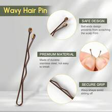 50/100pcs Bobbi Pins,Curling Clips,Non-Slip Hair Clips For Women,With Storage Box,Suitable For All Hair Types Hair - Brown - View 5
