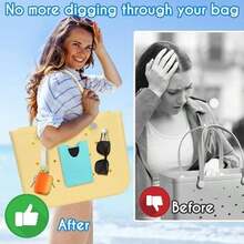 AIERSA Inserts Hooks Accessories For Bogg Bags, Charms Key Holder Carabiner, Pouch Earphone Tassel Keychain Cup Holder Attachment Compatible With  Rubber Beach Totes - 白色 - 查看 2
