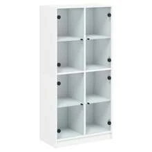 vidaXL Highboard mit Türen Weiß 68x37x142 cm Holzwerkstoff - Weiss - Übersicht 2