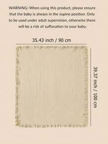 1pc Pure Cotton Gauze Baby Swaddle Blanket, With Ruched Edges, Soft & Breathable, Suitable For Daily Use As Baby Wrap Or Receiving Blanket - Multicolor - View 4