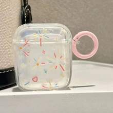 Transparent Earphone Case With Oil Painting Fireworks Design, Transparent And Refreshing Earphone Cover, Earphone Shockproof Case, Compatible With Apple Bluetooth Earphone Protection Case - Clear - View 10