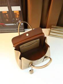 Fashionable Flip-Cover Retro Travel Large Capacity Women Handbag, High-Quality Soft Leather Tote Bag - Multicolor - View 8