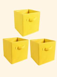 3/1 pieza Caja de almacenamiento cuadrada de tela no tejida de colores, organizador de ropa plegable, solución de almacenamiento multifuncional - multicolor - Ver 26