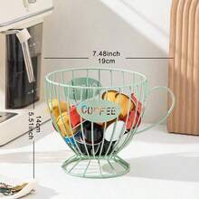 1pc Black Nordic Style Coffee Capsule Storage Rack, Luxury Home Snacks & Candy Organizer, Cafes & Bars Display - 綠色 - 查看 4