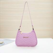 时尚新潮图案刺绣紫色浪漫腋下休闲单肩包 - 彩色 - 查看 6