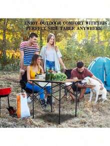 3-In-1 Ultra-Light Folding Camping Table, Suitable For Yard, Fishing, Hiking, Picnic, Camping, Beach, BBQ, Park And More. Portable Outdoor Backpack Table & Chair Set With Storage Bag - Multicolor - View 2