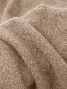 可爱小熊印花秋冬女式休闲时尚仿针织长袖两件套，保暖衣物，仿针织两件套，秋冬套装，优雅套装，休闲优雅夏季套装 - 駝色 - 查看 3