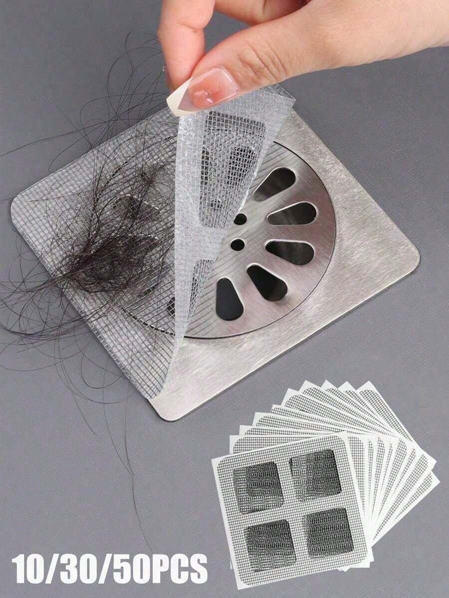 10/20/30 Pcs Shower Drain Hair Catcher Covers: Mesh Filter Stickers, Hair Catcher, Anti-Clogging Drain Mesh Stickers - 多色 - 查看 1