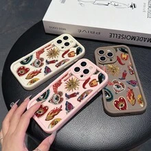 Einfache und stilvolle Handyhülle mit kreativen Mustern für iPhone 11/12/13/14/15/17 und Pro/EPlus/Pro Max, Galaxy S22/S23/S24/S25/Ultra/FE/EDGE und andere Modelle. Als Feiertagsgeschenk für Familie und Freunde, für Kinder, geeignet für Feiertage, Geburtstag, Valentinstag und andere Anlässe. - Verschiedenfarbig - Übersicht 2