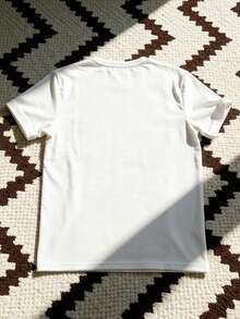 Áo thun nam tay ngắn in hình ngựa phi nước đại và chữ, thích hợp mặc hàng ngày, đi nghỉ mát, unisex. - trắng - Xem 5