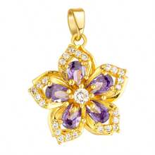 1pc Fashion Jewelry DIY Rotating 5-Petal Flower 2026 Latest Niche Design Elegant Versatile Copper Micro-Inlaid Necklace Accessory, Gift - Five-petaled Flower - View 2