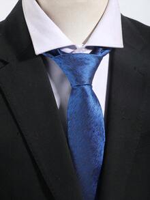 1pc Deep Blue Handmade Necktie, Versatile Minimalist Fashion Accessory - Multicolor - View 1