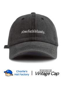 1 Pc Absofuckinlutely. Embroidered Washed Baseball Cap,Original Men's Caps, Classic Casual Stylish Vintage Soft Sweatband Adjustable Size Lightweight Sun Protection Versatile Vintage Dad Hat, Suitable For Outdoor Sports Daily Wear Party Vacation Perfect Gift For Families And Friends - 絕對的. - 查看 13