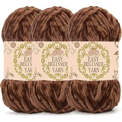 3 szt./zestaw 150 g pluszowej włóczki szenilowej, puszysta pluszowa włóczka, gruba miękka włóczka szenilowa dla początkujących w tkactwie i robieniu na drutach