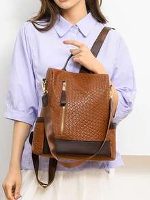 Ba lô nữ chống trộm cao cấp; Ba lô nữ bằng da thật mềm mại, kiểu dáng thường ngày, cá tính; Ba lô du lịch đa năng, dung tích lớn, có thể mở rộng; Túi xách học sinh đa dụng. - Nhiều màu - Xem 7