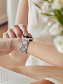 20mm 磁吸扣編織尼龍錶帶，適用於 Galaxy Watch 4 5 6 7 FE 40mm 44mm/Watch 4 6 Classic 42mm 46mm 43mm 47mm/Watch 5 Pro 45mm/Watch 3 41mm/Active 2，Vivoactive 6/Vivoactive 5/3 可調節女款男款錶帶 - 升級磁吸扣-灰粉綠 - 查看 6
