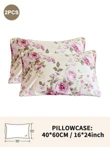 1pc/2pcs/4pcs Floral Print Pillowcase, Breathable Soft Comfortable, Envelope Closure Suitable For Bedroom Sofa Home Decor, Retro Style Bedroom Living Room Home Decor, Pillow Insert Not Included, Suitable For All Seasons - Multicolor - View 10