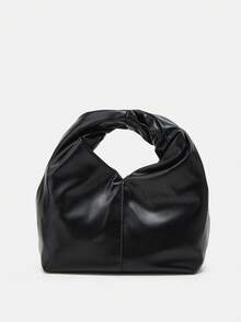 4 Colors (Green, White, Black, Brown) Casual Style Handbag With Magnetic Snap, Adjustable Strap & Polyester Lining - Suitable For Daily Use, Simple Design, Handle Tote Bag - Multicolor - View 12