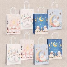 25pcs/12pcs/6pcs Eid Al-Adha Happy Party Gift Bags, Retail Store Packaging Bags, Moon Festival Gift Packaging Bags, Party Gift Tote Bags, Party Gift Bags, Birthday Party Wedding Sheep Themed Gift Bags - Multicolor - View 4