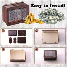 1 Stück handgefertigte Spardose aus Holz mit Sparzielen-Zähler, wiederverwendbare Münzablage und Aufbewahrungsbox, fördert Spargewohnheiten, perfektes Geschenk zu Geburtstag, Abschluss - Rostbraun - Übersicht 6