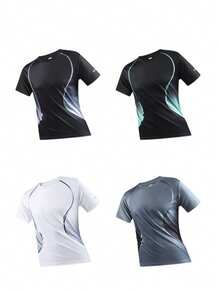 Men's Printed Quick-Dry Breathable Round Neck Casual Outdoor T-Shirt Summer - Green - View 5