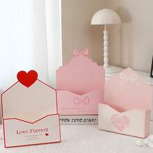 3pcs Elegant Envelope Flower Gift Box Set, With Love Letter Design, Suitable For Valentine's Day, Wedding, Mother's Day/Graduation/Teacher's Day Gifts, DIY Floral Basket Flower Preservation, Reusable Container, Lightweight Keepsake Box, Romantic Gift Set, Wedding Storage Bag, And Sentimental Shopping Essential, Baking Gift Box - Multicolor - View 5