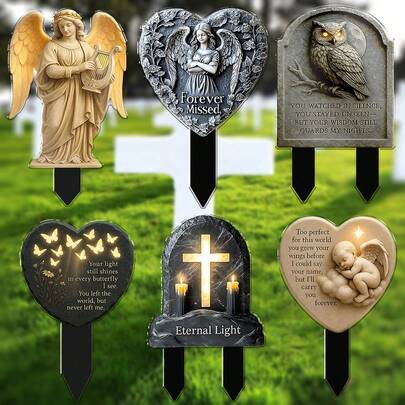 Eternal Personalized Acrylic Gravestone Plaque - Tribute To Loved Ones, Long-Lasting Outdoor Durability, Various Memorial Styles Available, Classic Acrylic Outdoor Memorial Plaque With High Durability, Suitable For Easter And Memorial Days, 2D Flat Printing, Acrylic Decorative Garden , Ground Insertion, Memorial, Mourning , Elegant Memorial Plaque, Durable And Rust-Resistant, Suitable For Year-Round Outdoor Memorial Decoration.