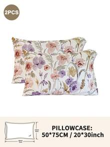 1pc/2pcs/4pcs Floral Print Pillowcase, Breathable Soft Comfortable, Envelope Closure Suitable For Bedroom Sofa Home Decor, Retro Style Bedroom Living Room Home Decor, Pillow Insert Not Included, Suitable For All Seasons - Multicolor - View 26