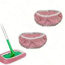 5/4/3/2/1件装可重复使用超细纤维拖把垫套装 - 可水洗地板清洁布 - 适用于干湿两用扫地和拖地 - 适用于硬木、瓷砖、复合地板 - 吸水性强，易于清洁 - 适用于家庭、办公室日常地板清洁 - 清洁液 - 粉紅色 - 查看 2