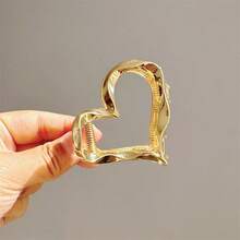 1pc Mini Metal Heart Shaped Hair Claw Clip, Hair Claw For Updo Hairstyle - Love Grab Clip - View 11