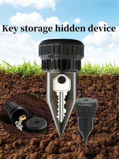 2pcs/1pc Realistic Faucet Key Hider - Highly Realistic Key Hiding Device (Hiding Cone + Cap), Anti-Theft Key Storage Device - Waterproof For Outdoor Garden, Yard And Lawn, Easy To Insert Underground In Garden Or Lawn, Prevent Water Damage And Corrosion