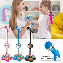 New Children's Microphone With Stand, Simulated Standing Karaoke Song Toy, A Birthday Gift For Boys And Girls. - 黑色 - 查看 5
