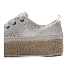 Skechers BOBS SESAME 系列女士休闲鞋，透气系带帆布鞋，简约舒适日常休闲鞋 114008-OFWT - 乳白色 - 查看 8