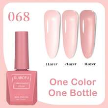 1 Bottle 15ml Milky Jelly Nude Color Gel Nail Polish, Transparent, Translucent Pink Gel Manicure Set, Suitable For Nail Salons And DIY Home Manicure, 58 Colors Gel Nail Polish Nails - Multicolor - View 14