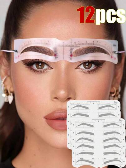 12pcs/6pcs Eyebrow Shaper Template Can Be Reused For Elegant Eyebrow Makeup Tools ,Summer Style, Back To School Gift,Makeup,Cheap,Room Decor,Vanity,Travel,Bedroom,Makeup Accessories,Cheap,Stocking Stuffers,Makeup,Makeup Tools,Cheap Stuff,Gifts,Gifts For Women,Valentine's Day Gift