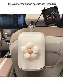 Floral Print Car Trash Can, Cute Ladies Front Seat Storage Bin, Waterproof Rear Seat Garbage Container, Multi-Functional Organizer - Multicolor - View 14