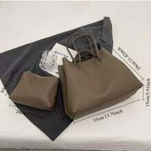 1 chiếc túi xách cỡ lớn kiểu cổ điển, túi đeo vai đa năng, túi xách tay họa tiết vỏ sò tiện dụng cho người đi làm, túi nữ quai điều chỉnh được chất lượng cao. - Màu Xám nhạt - Xem 4