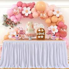 Polyester Tablecloth Suitable For Rectangular Tables. Anti-Wrinkle Tablecloth Suitable For Banquets, Weddings, Baby Shower Parties, And Display Gift Tables (White) - Multicolor - View 4