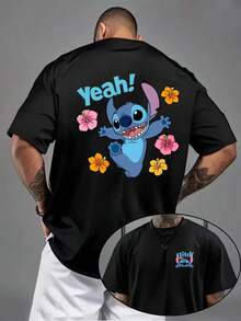 Authorized By Disney, Star Baby-Shi Diqi Series Printed Patterns, Comfortable And Casual Men's Round Neck Sweaters, Daily Comfort To Wear Street Fashion , Disney Fans Must Have. - 黑色 - 查看 1