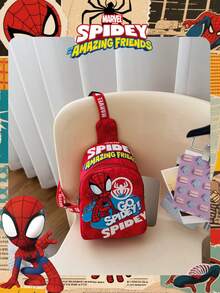 Marvel 1个漫威官方授权蜘蛛侠图案胸包，可调节肩带斜挎包，拉链封口单肩包，轻便单肩包，完美适合男士/青少年/学生/毕业生/年轻粉丝，是日常/户外/运动/跑步/健身的理想之选！ - 紅色 - 查看 11