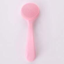 Deep Cleansing Facial Massage Brush, Gentle Exfoliation And Skincare, Silicone Brush For Pore Cleansing And Blackhead Removal - Pink - View 3