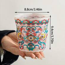 1pc Retro Pisces Glass Cup, Heat-Resistant Elegant Water Mug, High-End Latte Coffee Cup, Unique Home Use, Great Gift For Her - Multicolor - View 10